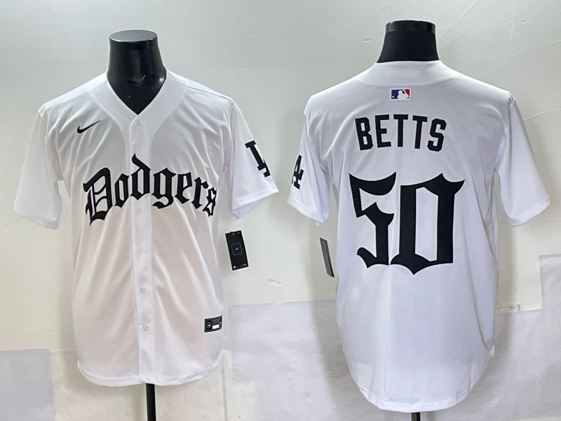 Men Los Angeles Dodgers #50 Betts white Nike 2025 MLB jersey 0011->los angeles dodgers->MLB Jersey